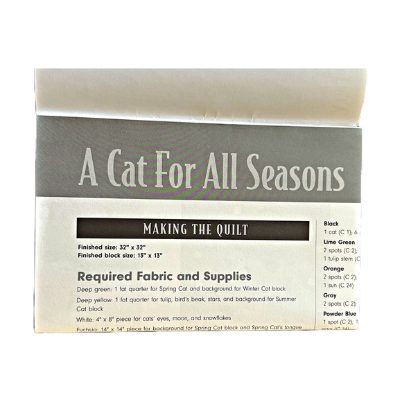 C&T Publishing A Cat For All Seasons Quilting Pattern - Picture 3 of 3